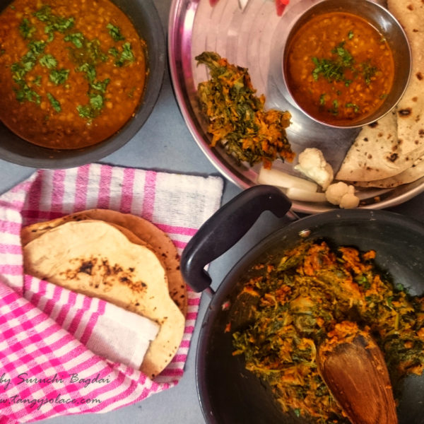 Mula na paan nu besan (Radish leaves and gram flour curry )