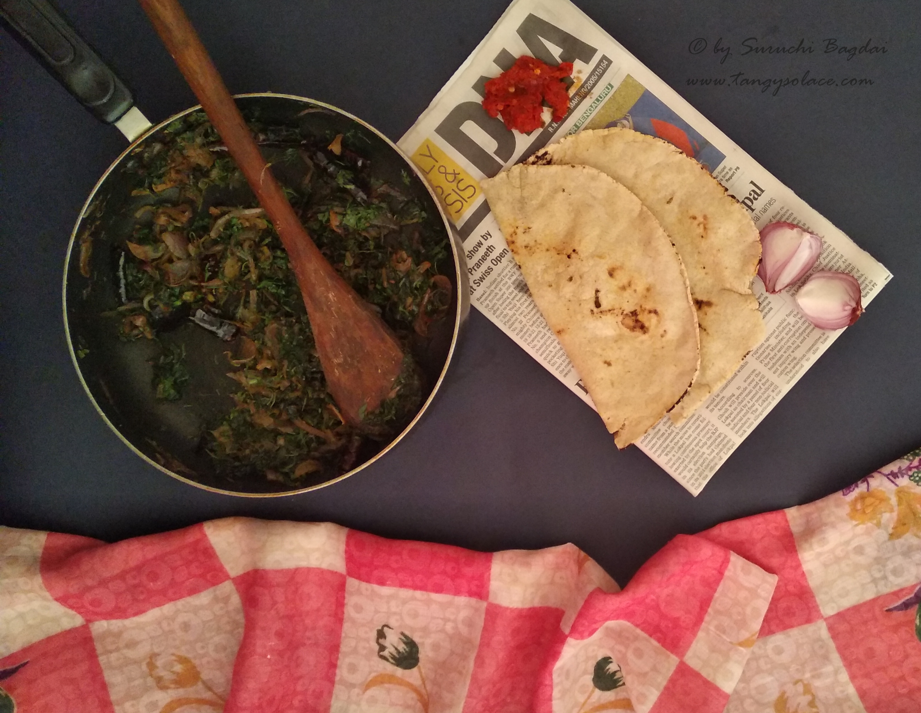 Chaulai paan nu shaak (Amaranth leaves stir fry)