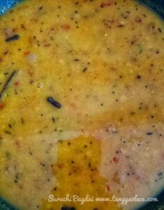 simmering dal ready for dhokli