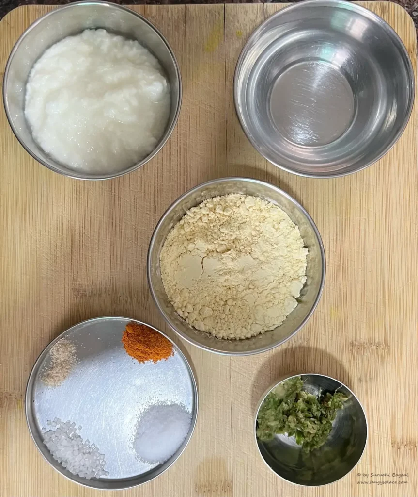 khandvi batter ingredients top view